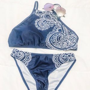 Navy Paisley Bikini